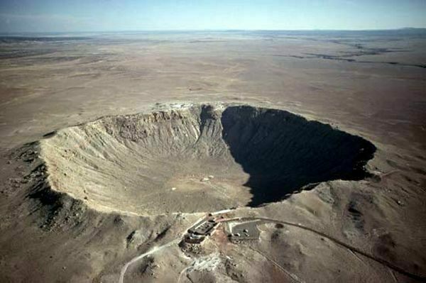 The Canyon Diablo Meteorite impact crater just west of Meteor City, AZ is 4,000 feet wide.